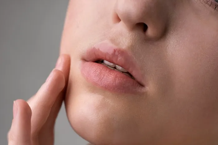 Patología bucal boca seca y lesión en labio